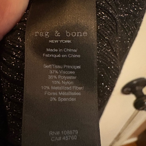 Rag & Bone Black Metallic Mock Neck Sweater NWT $295 — Size L - Picture 4 of 16